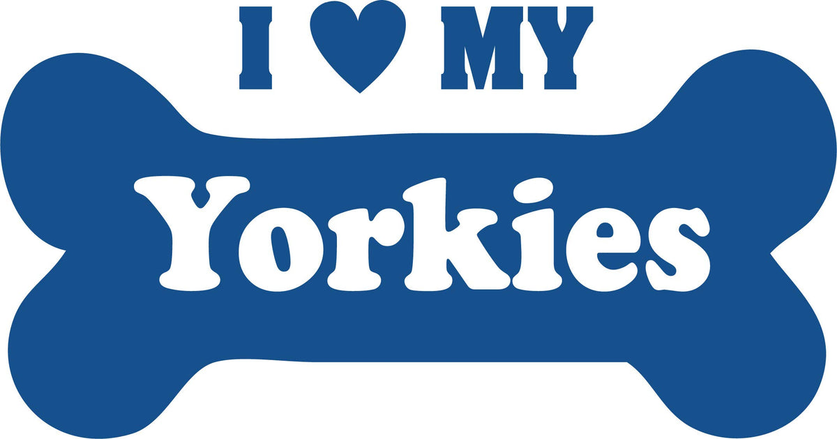 Decaltor I Love My Yorkies Vinyl Decal for Car Window Laptop, 5 in