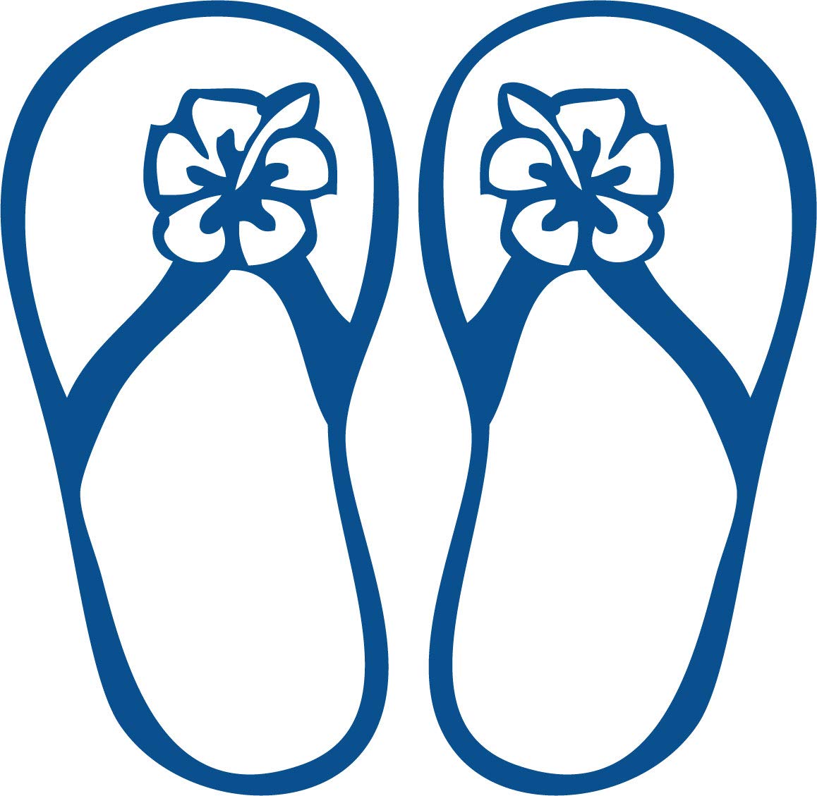 Decaltor Hibiscus Flip Flop Vinyl Decal for Car Window Laptop, 5 in