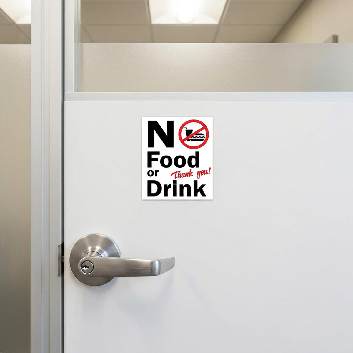 Picniva No Food or Drink Notice Stickers, 5 in, Two Pack