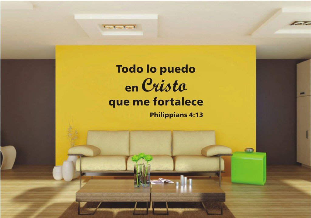 Picniva Spanish Christ Strengthens Me Quote Vinyl Wall Decal, Lettering