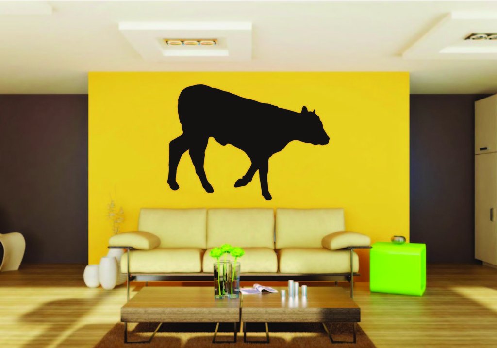 Picniva Cow Sty100 Vinyl Wall Decal, Approx 22 x 15.4 in, Removable