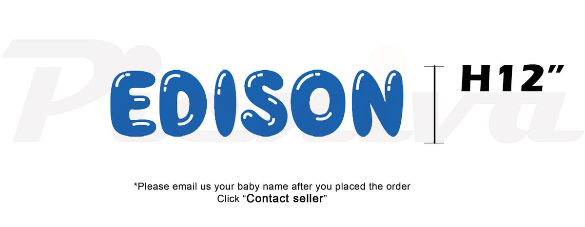 Picniva Custom Baby Name Wall Decal, Blue Butterfly, Font Three