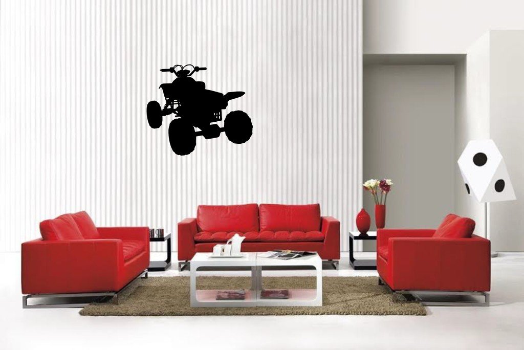 Picniva Matte Black 4 Wheeler Style 5a Vinyl Wall Decal Vehicle Hobby Decor