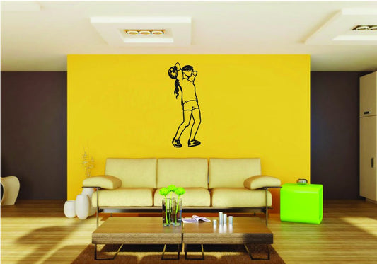 Picniva Soccer Girl Style 33 Removable Vinyl Wall Decal