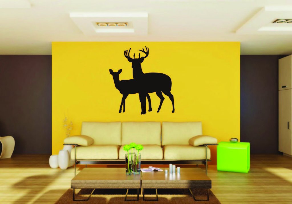 Picniva Deer Family Style 8 Removable Vinyl Wall Decal