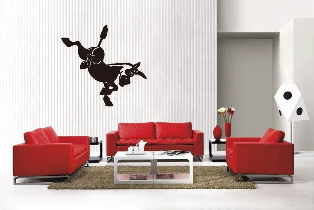 Picniva Matte Black Donkey Style 8 Vinyl Wall Decal Farm Barn Decor BG5237