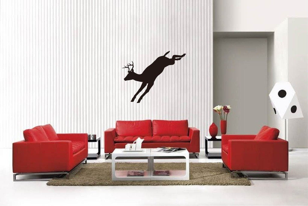 Picniva Matte Black Buck Style 34a Vinyl Wall Decal Deer Hunting Decor