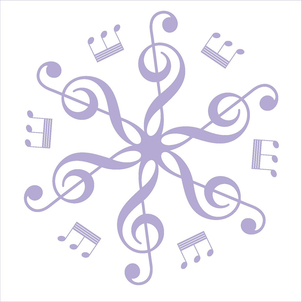 Picniva Six Treble Clefs Rosette Wall Decal for Musicians