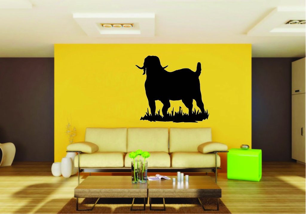 Picniva Boer Goat Sty3a Vinyl Wall Decal, Approx 22 x 19.78 in, Removable