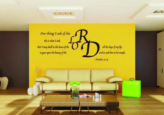 Picniva Psalm 27:4 Scripture Removable Vinyl Wall Decal