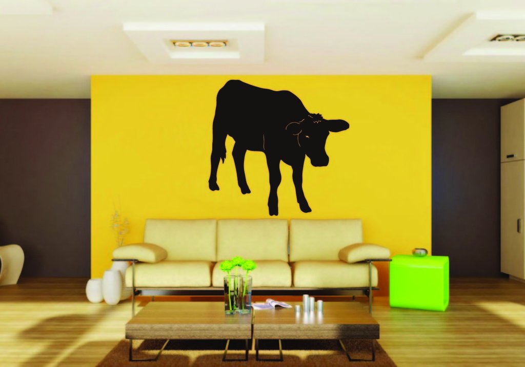 Picniva Cow Sty52 Vinyl Wall Decal, Approx 22 in Square, Removable