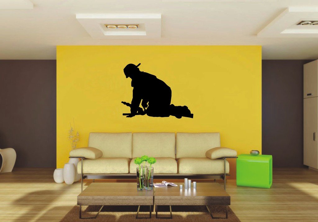 Picniva 22x16.95 Fireman Style 34 Vinyl Wall Decal Firefighter