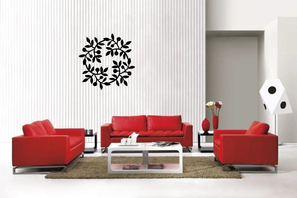 Picniva Matte Black Scroll Style 83 Vinyl Wall Decal Ornamental Decor