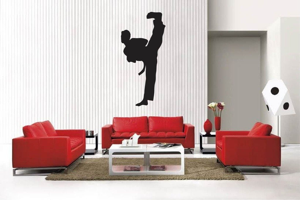 Picniva Matte Black Martial Arts Style 215 Vinyl Wall Decal Sports Decor