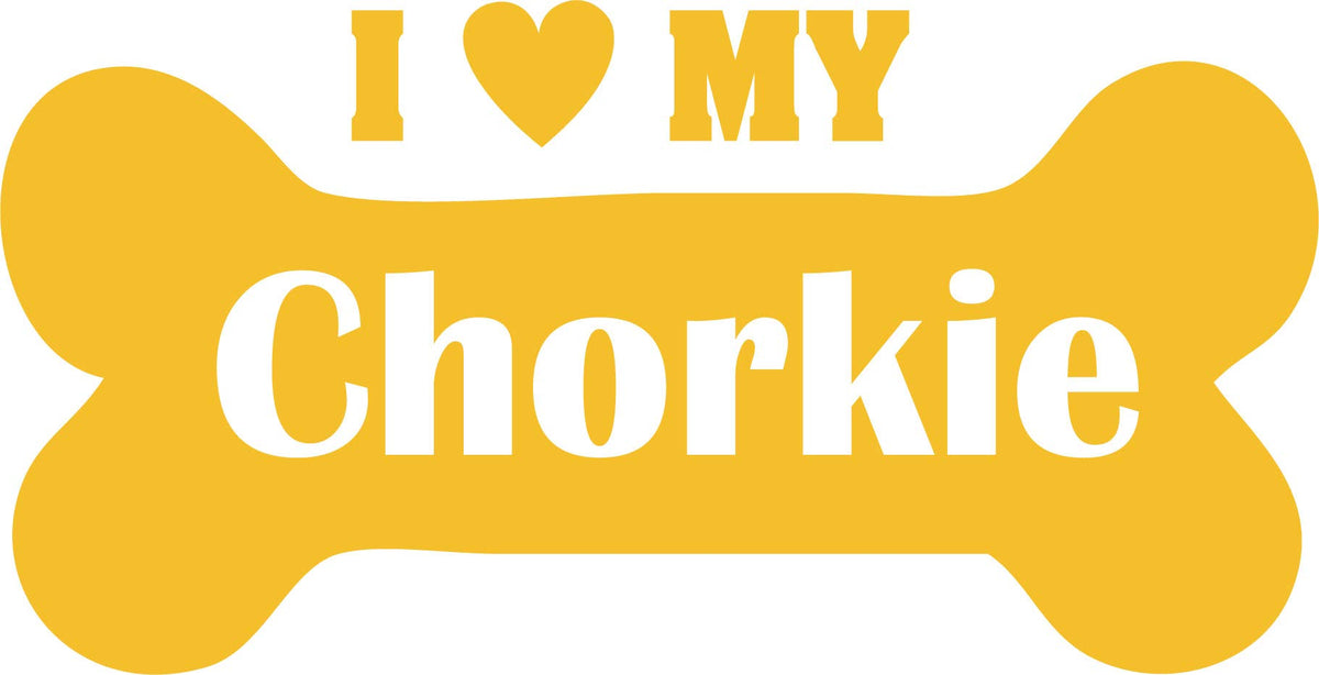 Decaltor I Love My Chorkie Vinyl Decal for Car Window Laptop, 5 in