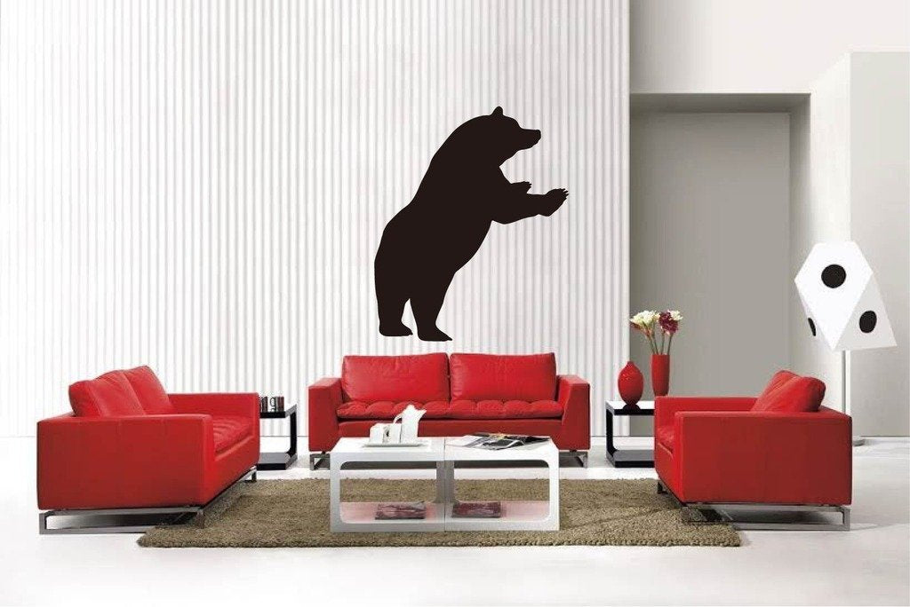 Picniva Matte Black Bear Style 19 Vinyl Wall Decal Wildlife Nature Decor
