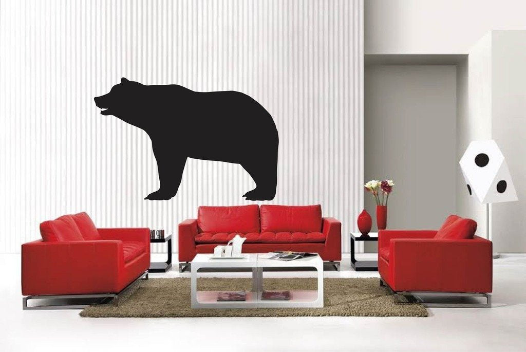 Picniva Matte Black Bear Style 11 Vinyl Wall Decal Woodland Cabin Decor Art