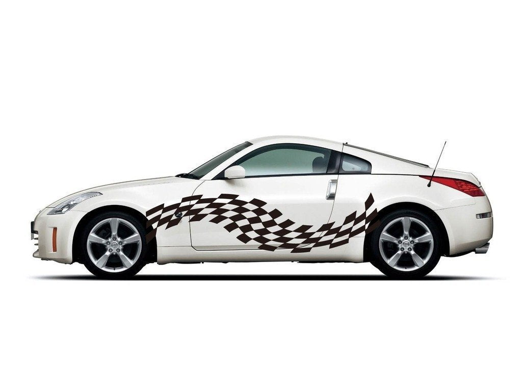 Picniva sty140 Racing Car Body Side Stripes Sticker Decal 2 Pcs
