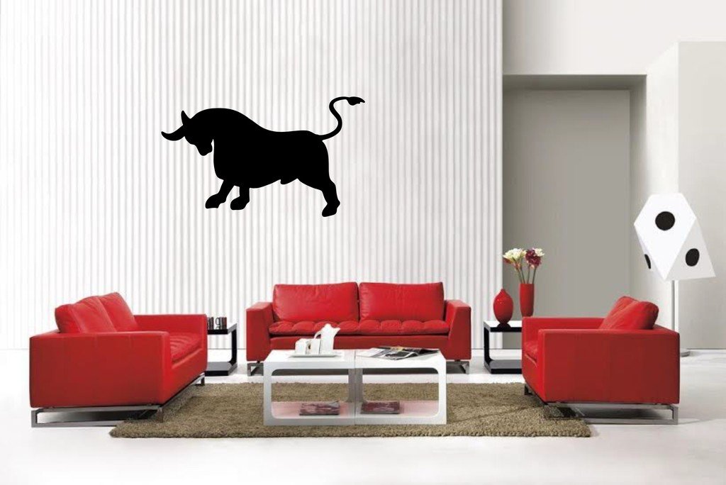 Picniva Taurus Style 5 Vinyl Wall Decal, Matte Black, 22 x 12.97 in