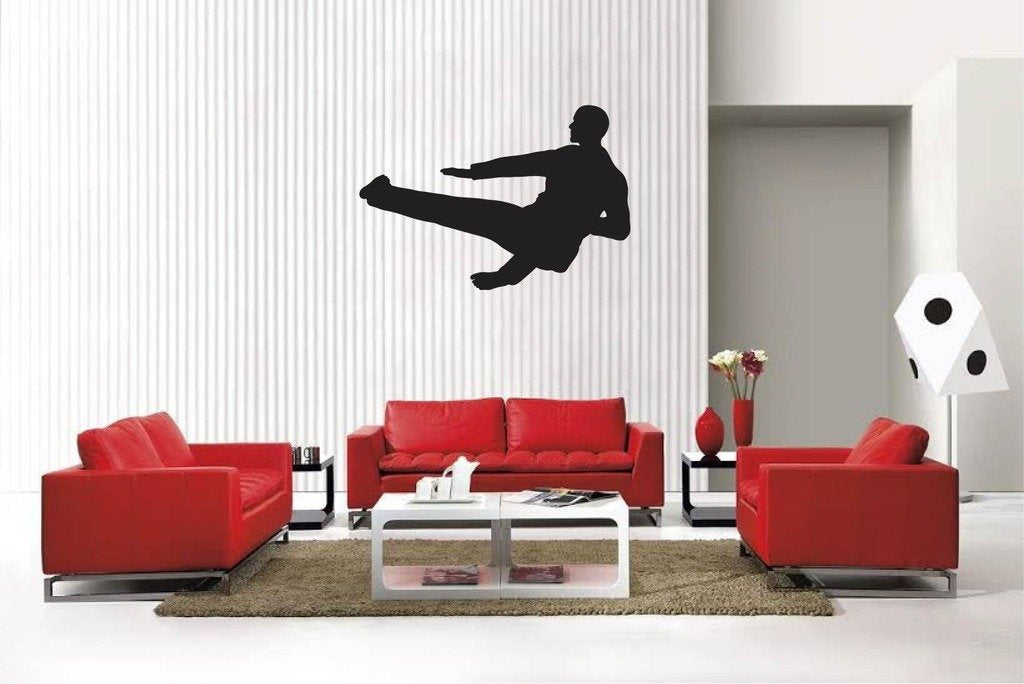 Picniva Matte Black Martial Arts Style 4 Vinyl Wall Decal Sports BG3837