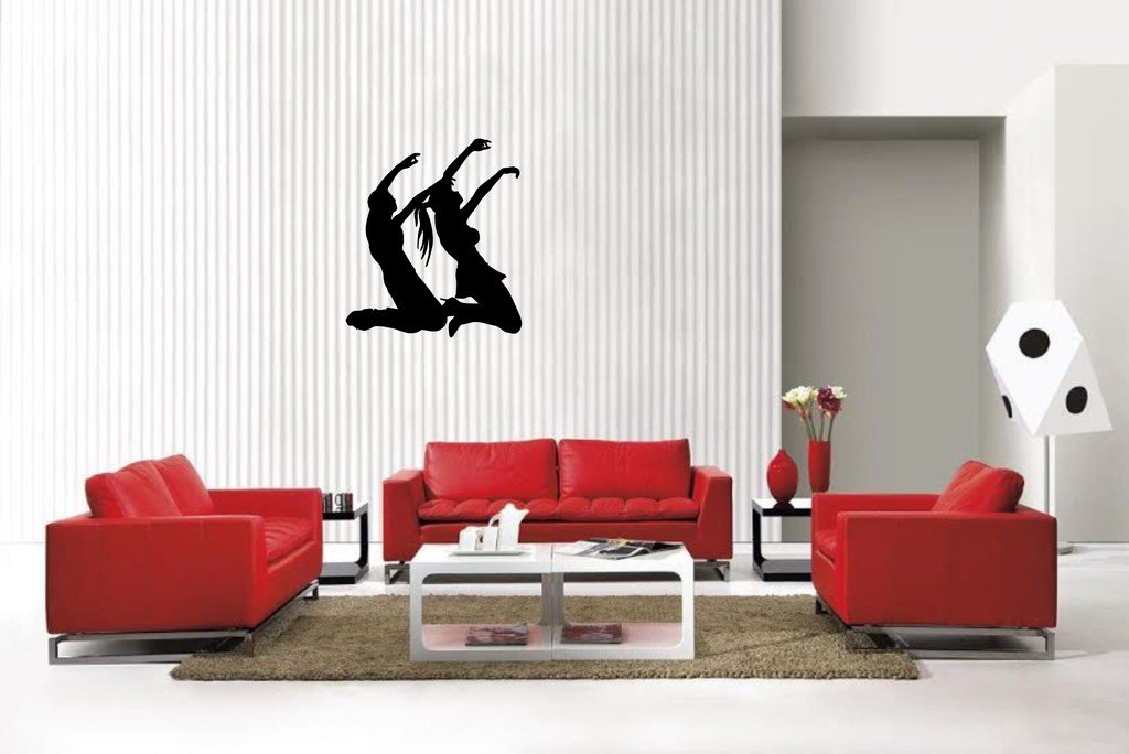 Picniva Matte Black Dancing Style 30 Vinyl Wall Decal Music Dance Decor