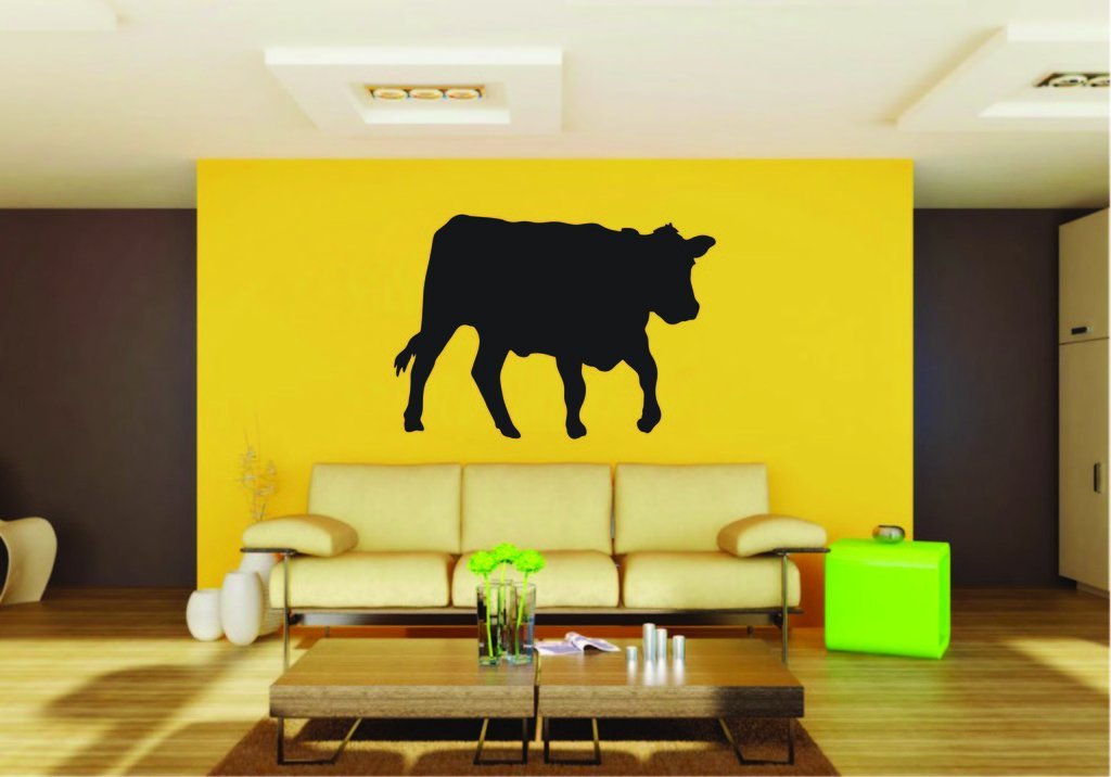 Picniva Cow Sty60 Vinyl Wall Decal, Approx 22 x 15.28 in, Removable
