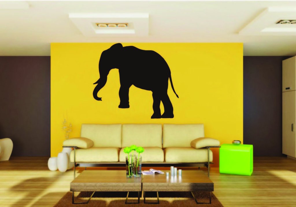 Picniva Elephant Sty9 Vinyl Wall Decal, Approx 22 x 19.8 in, Removable