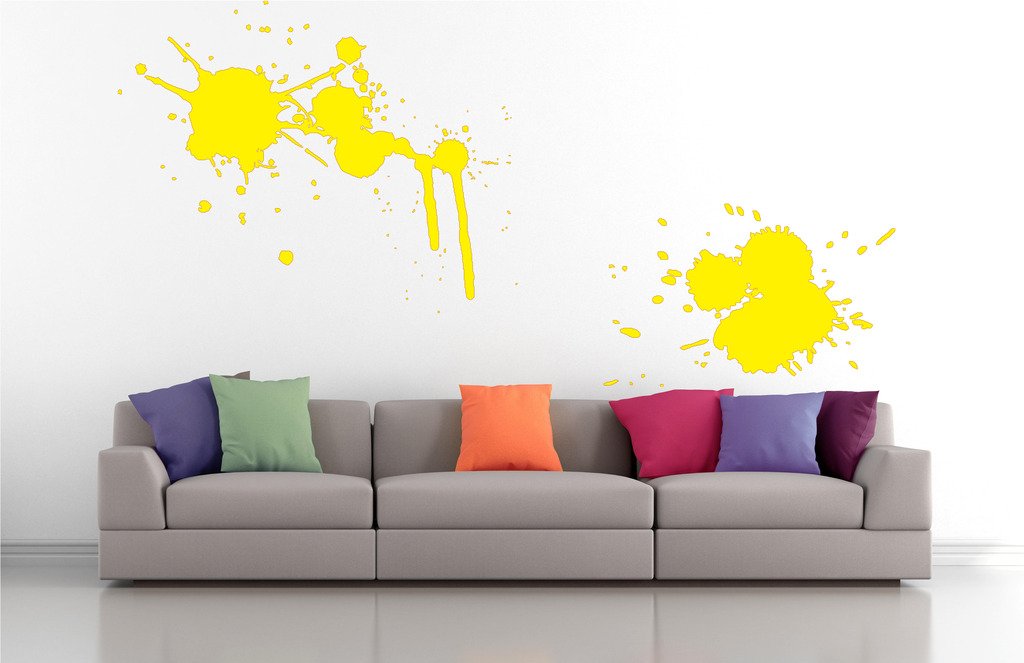 Picniva Splatters Drips Wall Decals, Yellow, 10 in Height, DOTPR04A
