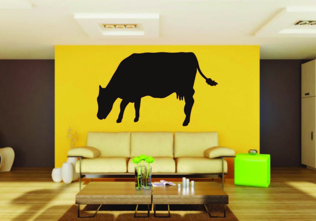 Picniva Cow Sty44 Vinyl Wall Decal, Approx 22 x 11 in, Removable