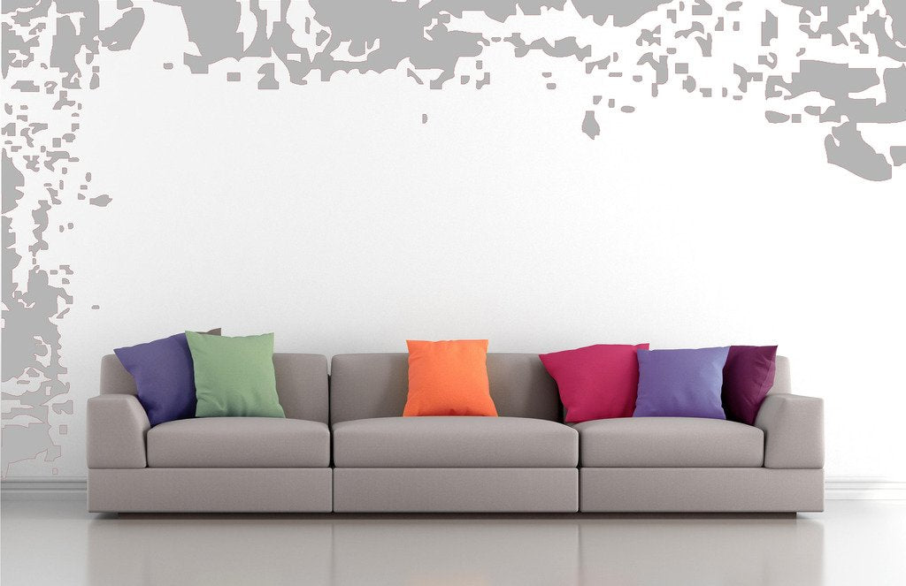 Picniva Grunge Borders Wall Decals, Silver, 10 in Height, DOTPR02A
