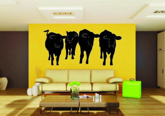 Picniva Cow Sty33 Vinyl Wall Decal, Approx 22 x 11 in, Removable