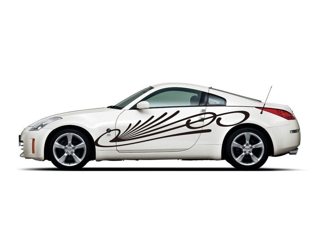 Picniva sty289 Racing Car Body Side Stripes Sticker Decal 2 Pcs