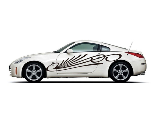 Picniva sty289 Racing Car Body Side Stripes Sticker Decal 2 Pcs