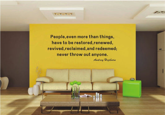 Picniva 22x8.56 People Even More Than Things Vinyl Wall Decal Motivational
