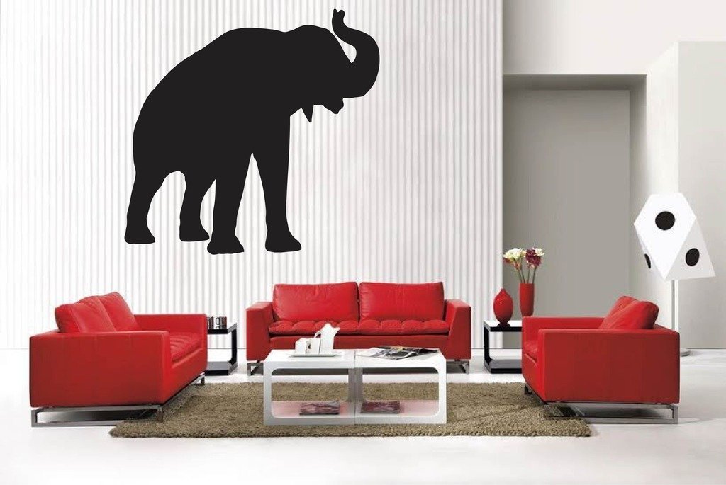Picniva Matte Black Elephant Baby Style 4 Vinyl Wall Decal Safari Nursery