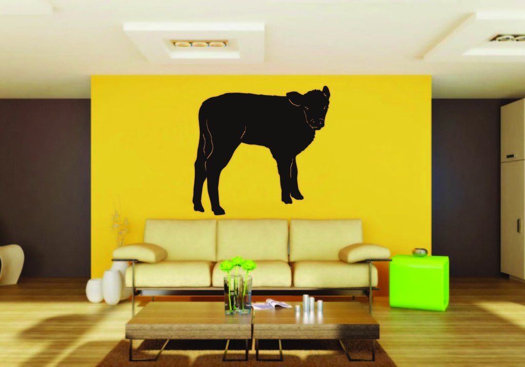 Picniva Cow Sty72 Vinyl Wall Decal, Approx 22 in Square, Removable