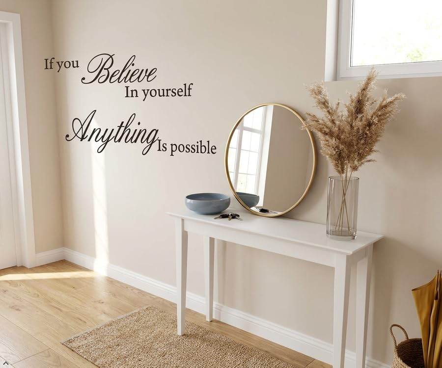 Picniva If You Believe in Yourself Wall Decal, White, 30 x 13 inches