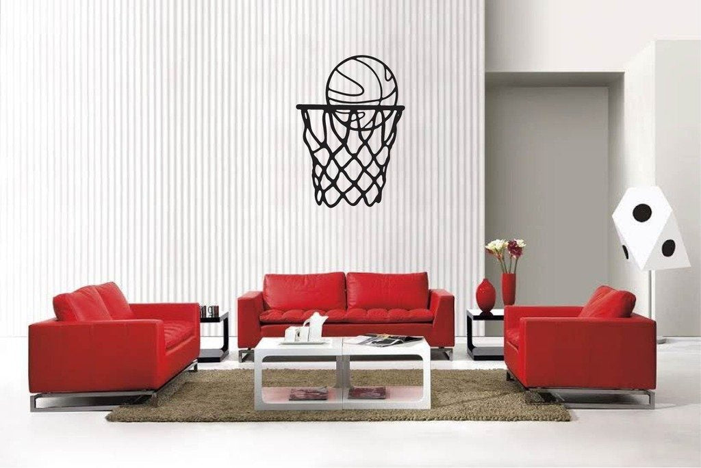 Picniva Basketball Style 5 Removable Vinyl Wall Decal, 22 x 30.8 in