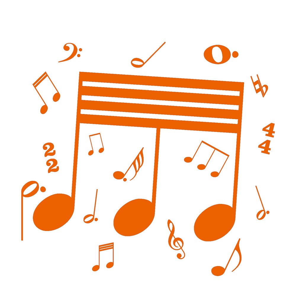 Picniva Beamed Sixty Fourth Notes Wall Decal for Musicians