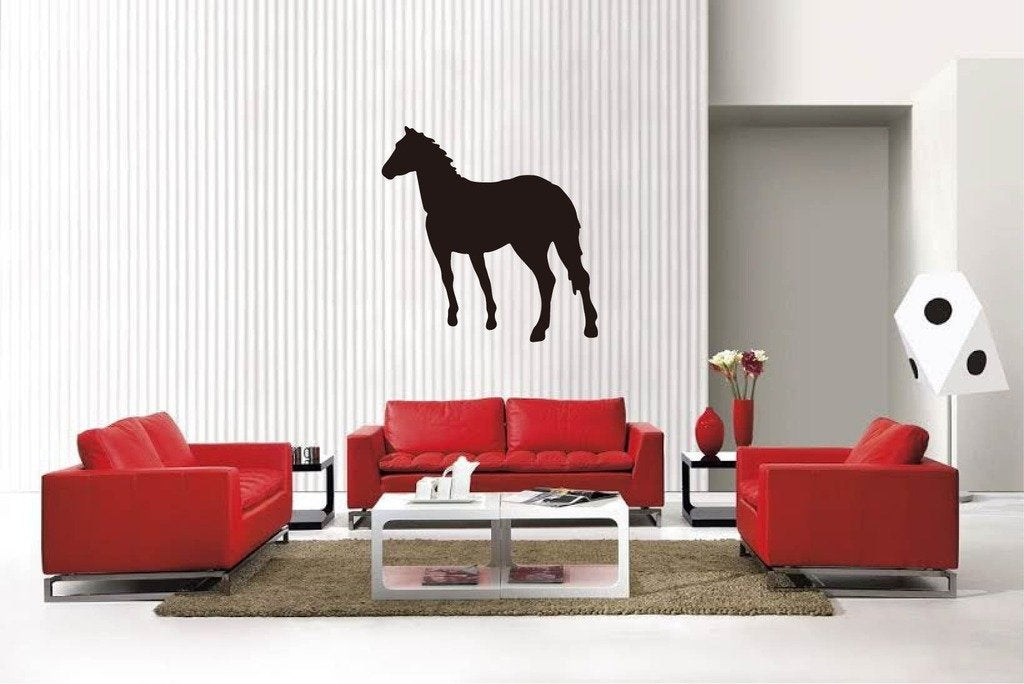Picniva Matte Black Horse Style 18 Vinyl Wall Decal Equestrian Pet Decor