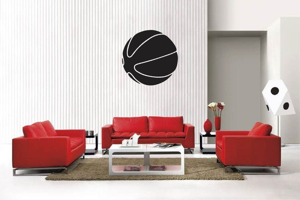 Picniva Matte Black Basketball Style 04 Vinyl Wall Decal Sports Decor