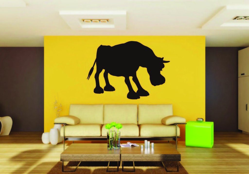 Picniva Bull Sty15a Vinyl Wall Decal, Approx 22 x 15.4 in, Removable