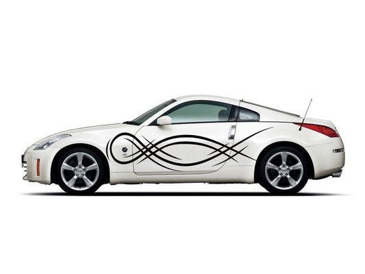 Picniva sty22 Racing Car Body Side Stripes Sticker Decal 2 Pcs