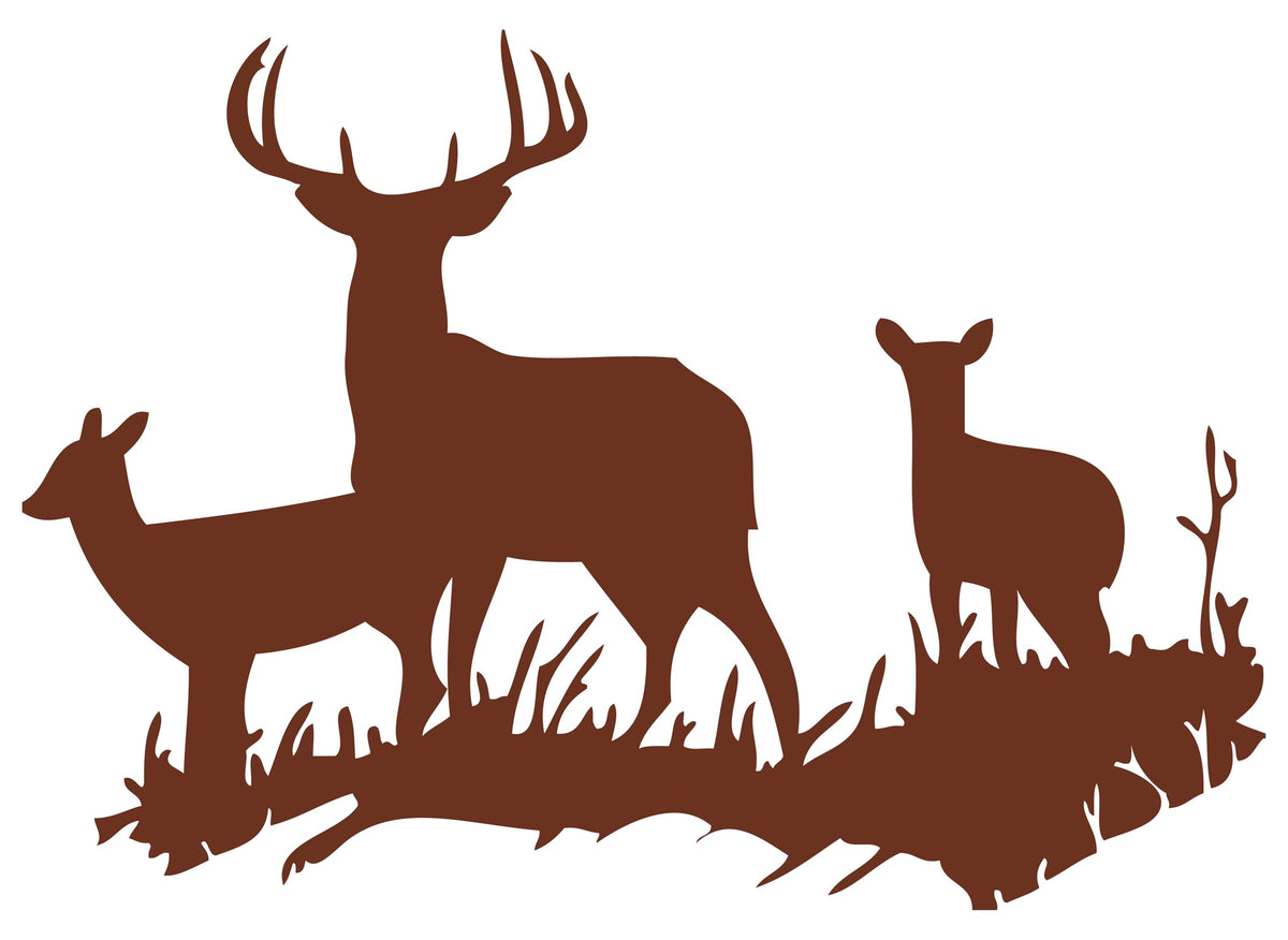 Picniva Buck Deer Doe Silhouette Wall Decal, Brown, 16 x 23 in