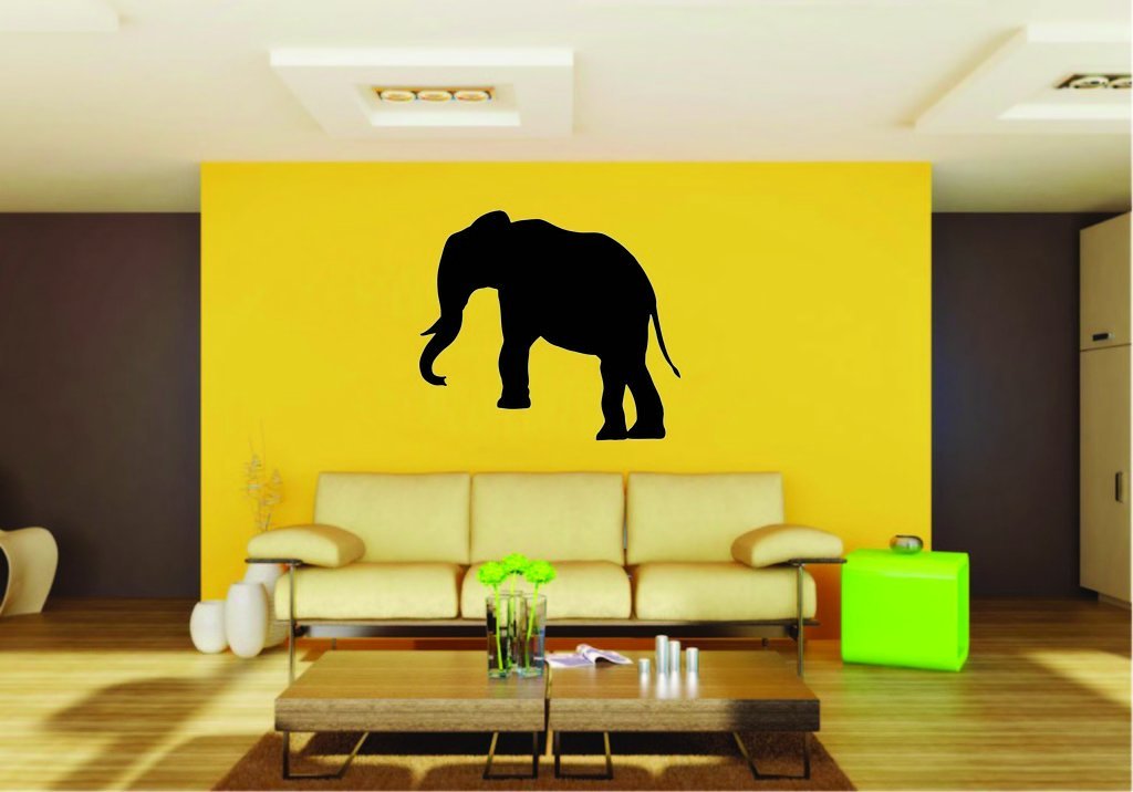 Picniva Elephant Sty9 Vinyl Wall Decal, Approx 22 x 19.44 in, Removable