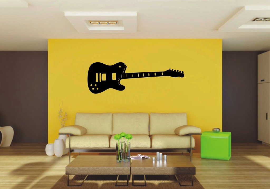 Picniva 22x7.13 Guitar Style 1 Vinyl Wall Decal Music Decor