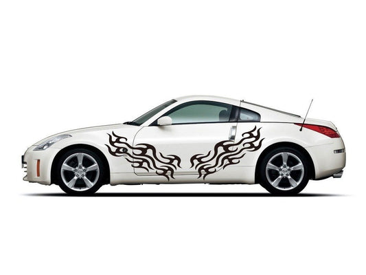 Picniva sty327 Racing Car Body Side Stripes Sticker Decal 2 Pcs