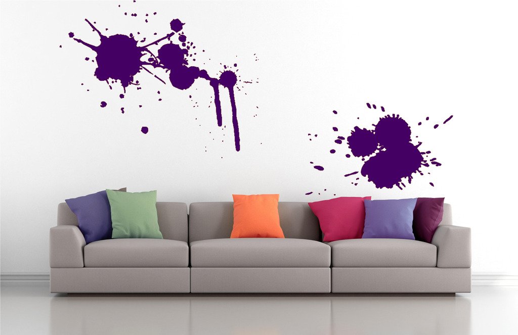Picniva Splatters Drips Wall Decals, Purple, 10 in Height, DOTPR04A