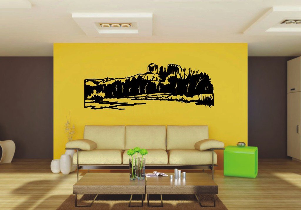Picniva 22x7.98 Mountain Style 15 Vinyl Wall Decal Nature