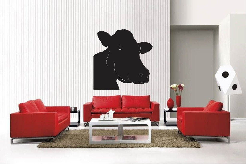 Picniva Matte Black Cow Style 22 Vinyl Wall Decal Farm Ranch Decor